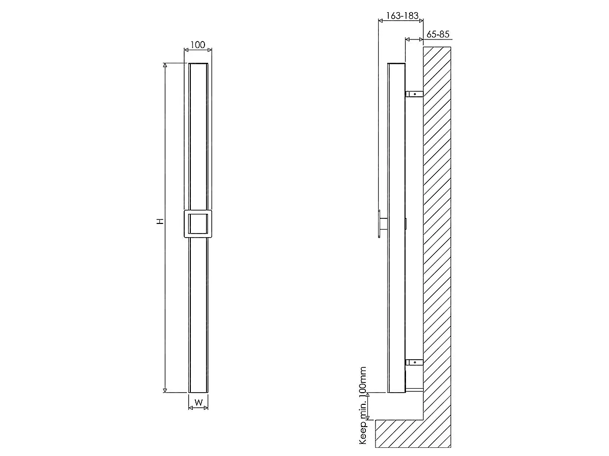 Uscător electric de prosoape de design CARISA, colecția VESTA S, 1200x70 mm, ALB