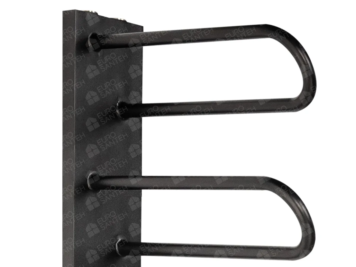 LOJIMAX designer towel warmer, PRUSIAS collection, close-up view