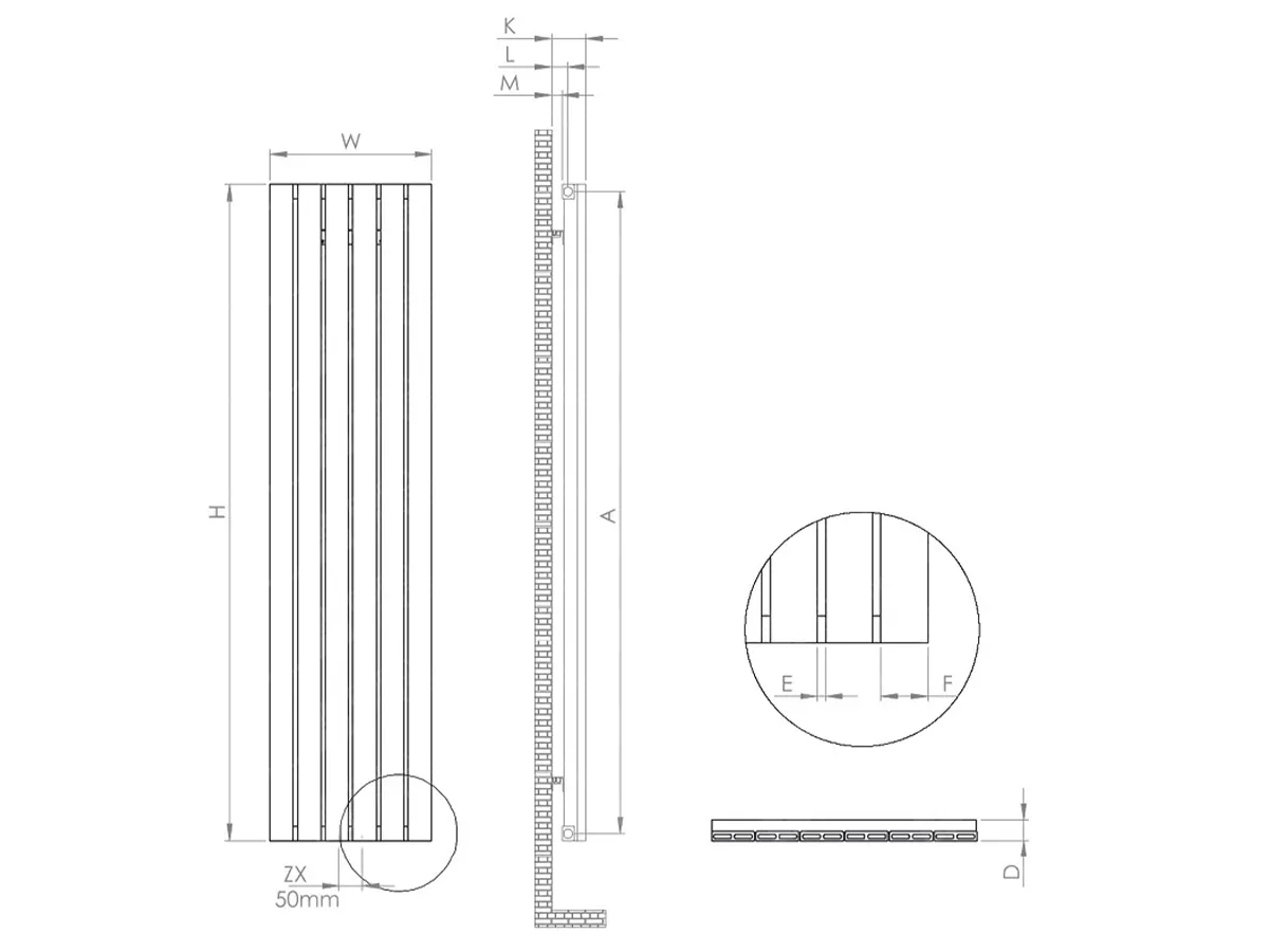 Calorifere decorativ LOJIMAX, colectia LAPIS PLUS, negru mat