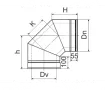 Unghi 90° izolat pentru cos de fum CORAX Ø 180-254 mm (inox 430/304)