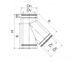 Teu 45° izolat pentru cos de fum CORAX Ø 160-240 mm (inox 430/304)