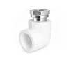Polypropylene elbow (PPR) p/m with union F 25x3/4, front view