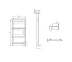 Dimensiunile uscătorului de prosoape decorativ LOJIMAX ELEGANT 