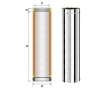 Teava L-1000 mm izolata pentru cos de fum SOLINOX d.150-200 (inox 316L/304)