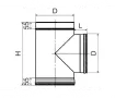 Teu 90° for CORAX chimney Ø 180 mm (stainless steel 304)