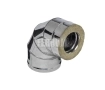 Cot 90° izolat pentru cos de fum FERRUM d.130-200 mm (inox 430/0,5 mm)