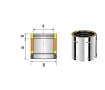 Teava L-250 mm izolata pentru cos de fum SOLINOX d.180-230 (inox 304/304)