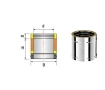 Труба дымоходная 250 мм утепленная SOLINOX d.130-180 (inox 304/304)