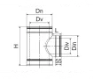 Chimney tee 90° insulated CORAX Ø 350-430 mm (inox 430/304)