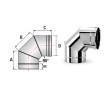 90 ° angle for SOLINOX chimney d.130 (316L stainless steel)