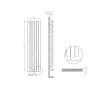 Dimensions of the LOJIMAX ROYAL designer radiator
