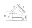 Unghi 45° pentru cos de fum CORAX Ø 140 mm (inox 304)