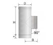 90 ° non-insulated tee for SOLINOX chimney d.130 (316L stainless steel)