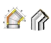 45 ° insulated angle for SOLINOX chimney d.180-230 (stainless steel 304/304)