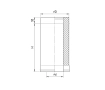 Insulated pipe for FERRUM chimney d.115-200 mm, L-500 mm (stainless steel 430 / 0.5 mm)