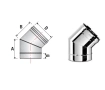 45 ° angle for SOLINOX chimney d.150 (316L stainless steel)