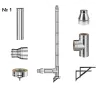 Kit complet coș de fum INOX izolat AISI 304, Ø200–280 mm, lungime 5 m, pentru cazane 50–70 kW (Varianta №1)