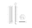 Dimensions of the LOJIMAX DIAMOND DOUBLE designer radiator