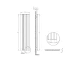 Dimensions of the LOJIMAX ROYAL designer radiator
