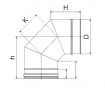 Unghi 90° pentru cos de fum CORAX Ø 250 mm (inox 304)