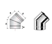 45 ° angle for SOLINOX chimney d.130 (316L stainless steel)