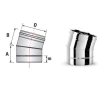 15 ° angle for SOLINOX chimney d.150 (304 stainless steel)