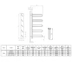 Dimensions of the LOJIMAX PRUSIAS designer towel warmer