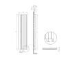 Dimensions of the LOJIMAX DIAMOND designer radiator