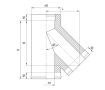 Тройник дымоходный 45° утеплённый FERRUM д.150-210 мм (inox 430/0,8 мм)