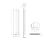 Dimensiunile radiatorului decorativ LOJIMAX BELLA DOUBLE