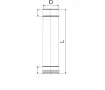 Teava L-1000 mm pentru cos de fum CORAX Ø 200 mm (inox 304) 