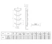 Dimensions of the LOJIMAX OXY designer towel warmer