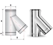 45 ° teu for SOLINOX d.150 chimney (316L stainless steel)