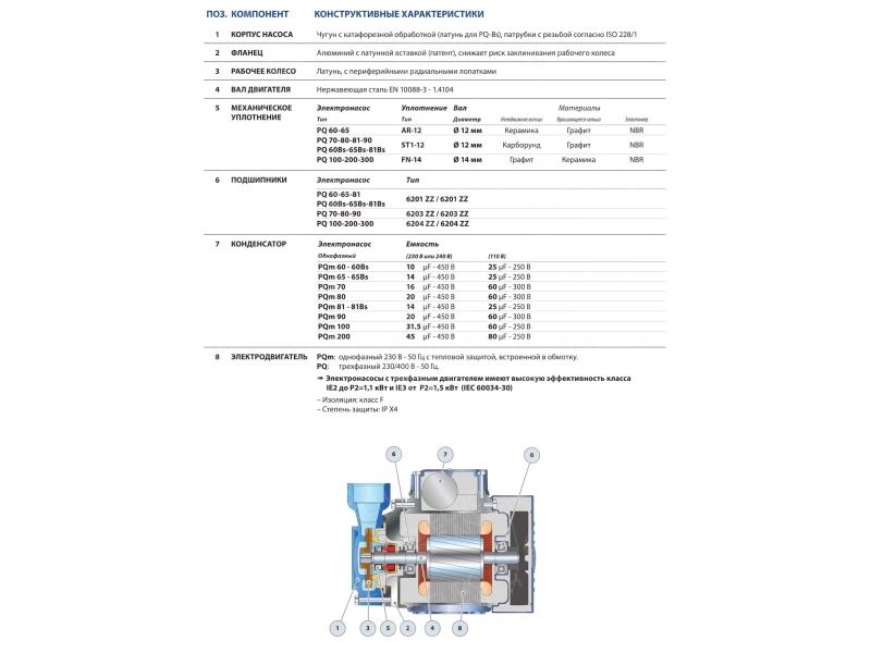 Pompe à Eau Pédrollo PQ60 - 0,5 CV, 400V Triphasé, Débit 5-40 L/min, Hauteur 38 M