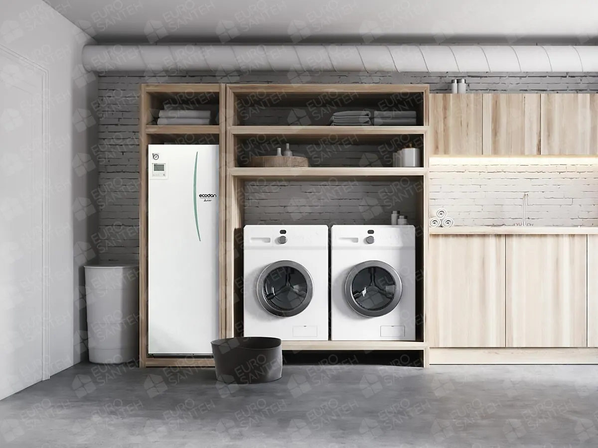 Heat pump indoor unit Mitsubishi Electric Ecodan with integrated boiler ERST20F-VM6E (200 litres), in the interior