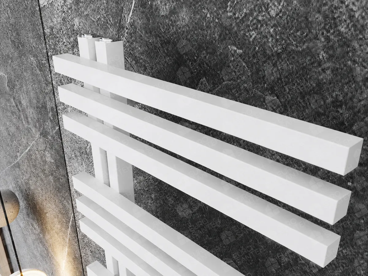 Uscător de prosoape de design CARISA, colecția TERRA, 1296x500 mm, ALB