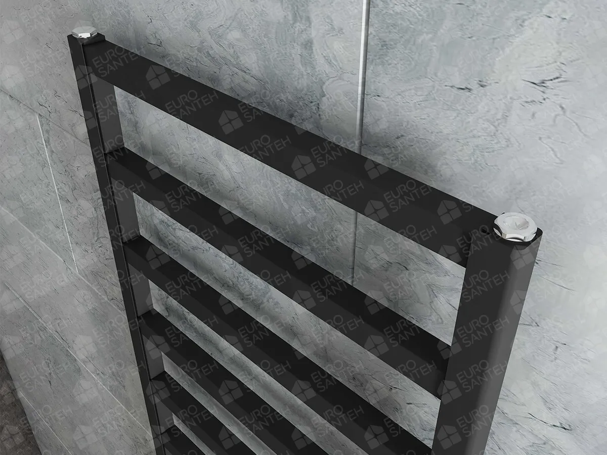 Uscător de prosoape de design CARISA, colecția BURTON, 1240x480 mm, NEGRU