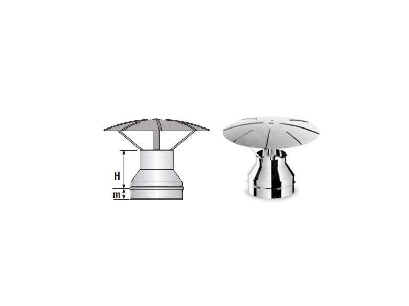 Окончание дымоходное дождевик утепленный SOLINOX д.200-300 (inox 304/304)