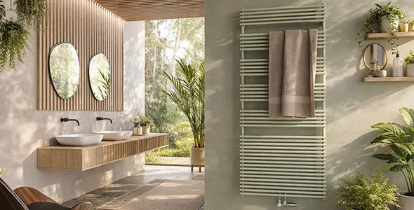 Designer towel rail installation with precise mounting and preserved appearance