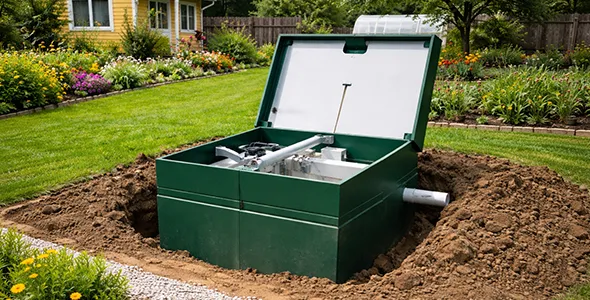 Septic tank and autonomous sewer system installation