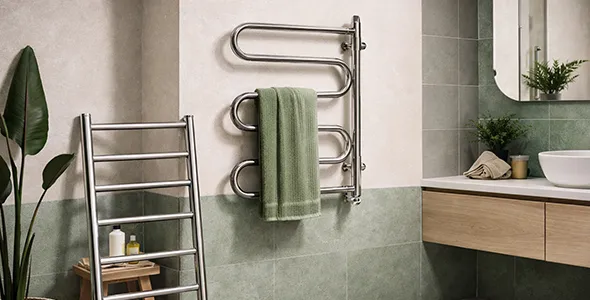 Replacement of an old heated towel rail without leak risks