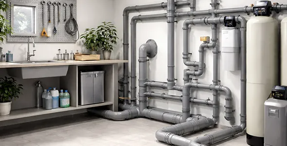 Sewer installation in a private house